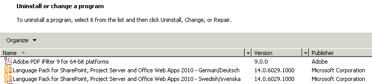 View in Control Panel, Uninstall or change a program